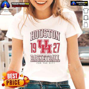 Alt Text: Top Houston Cougars Basketball for the City 1927 Ladies Tee featuring vibrant design and team colors.