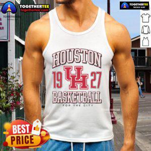 Top Houston Cougars Basketball for the City 1927 tank top featuring vibrant team colors and logo design.