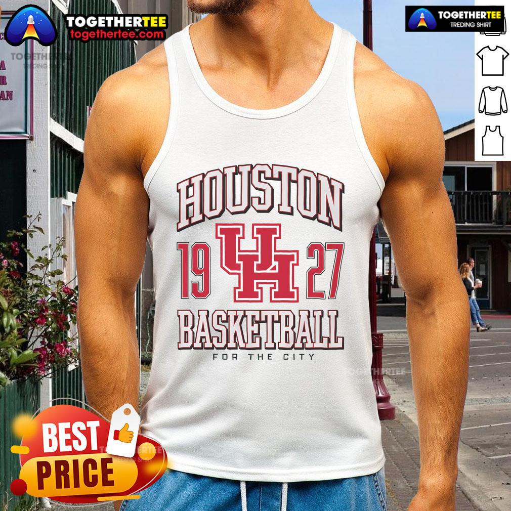 Top Houston Cougars Basketball for the City 1927 tank top featuring vibrant team colors and logo design.