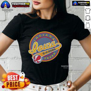 Top Indiana Fever at Iowa ladies tee shirt design from the May 4, 2025 game, showcasing team spirit and style.