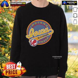 Top Indiana Fever at Iowa sweatshirt featuring team colors and logo, perfect for fans on May 4, 2025.