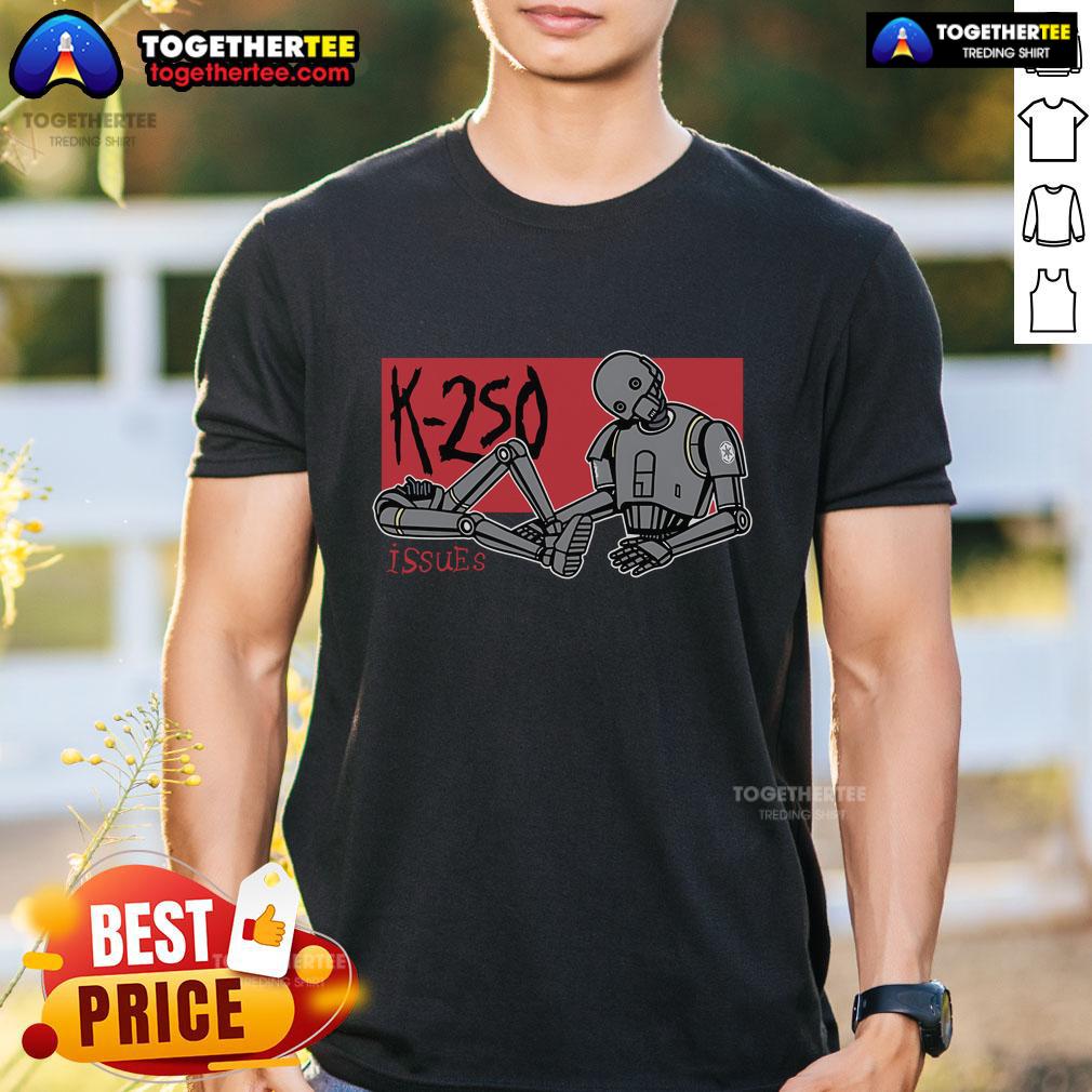 Top K-250 Issues Robot T-Shirt featuring a vibrant robot graphic, perfect for tech enthusiasts and K-250 fans.