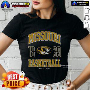 Top Missouri Tigers Basketball Ladies Tee featuring team colors and logo, perfect for fans supporting women's basketball.