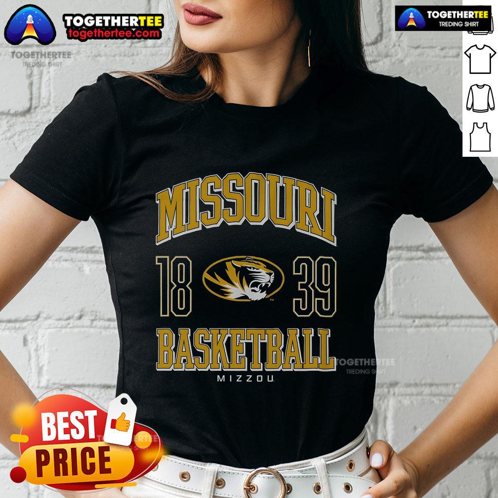 Top Missouri Tigers Basketball Ladies Tee featuring team colors and logo, perfect for fans supporting women's basketball.