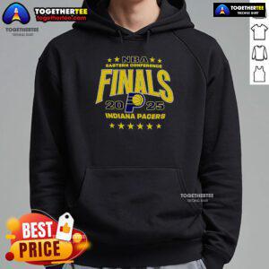 2025 Indiana Pacers hoodie showcasing the team's logo, perfect for NBA Eastern Conference Finals fans.