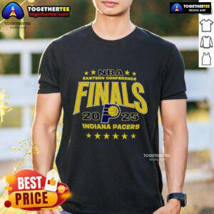 Top NBA Eastern Conference Finals 2025 Indiana Pacers T-Shirt featuring team logo and vibrant colors for fans.