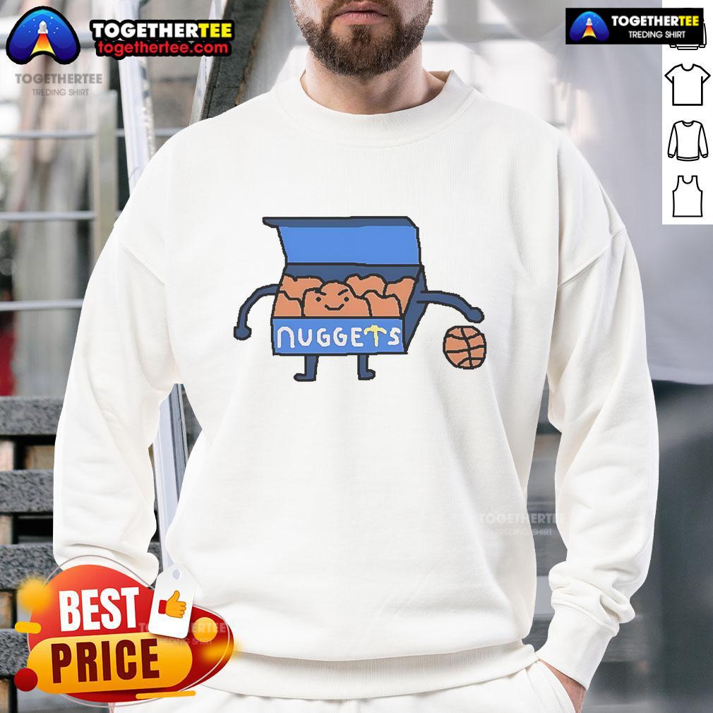 Cartoon sweatshirt featuring the best Denver Nuggets logo of all time, perfect for basketball fans in Denver.
