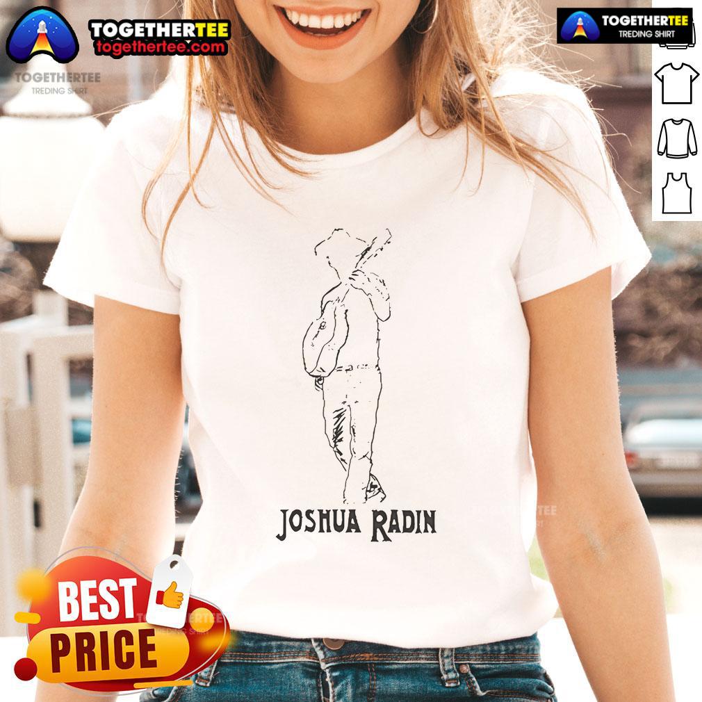 Stylish ladies tee featuring Joshua Radin's 'No Envy No Fear' silhouette design in a trendy, comfortable fit.