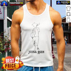 Silhouette of a man wearing a 'No Envy No Fear' tank top by Joshua Radin, showcasing stylish casual fashion.