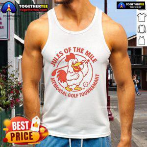 Nice Jules of the Mile Memorial Golf Tournament tank top featuring vibrant design and comfortable fit for golf enthusiasts.