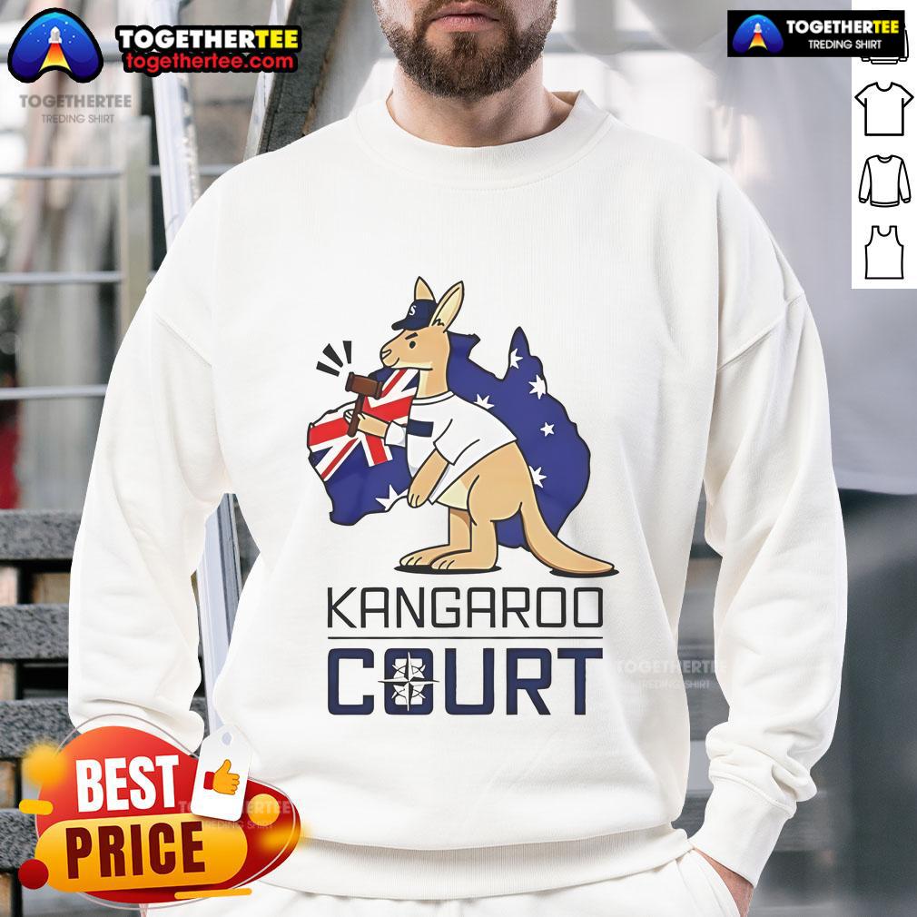 Nice Kangaroo Court Seattle Mariners sweatshirt featuring vibrant team colors and logo, perfect for fans and collectors.