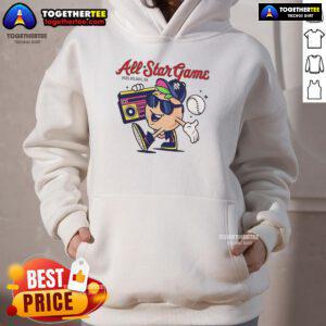 Nice MLB All-Star Game 2025 Atlanta GA mascot hoodie featuring vibrant colors and team logos for fans.