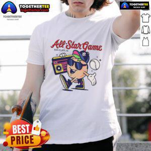 Alt Text: 2025 MLB All-Star Game mascot t-shirt featuring vibrant design, perfect for fans in Atlanta, GA.