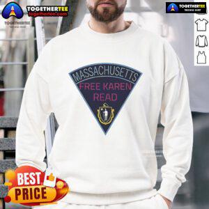 Alt Text: Cozy Nice Massachusetts sweatshirt featuring Karen Read design, perfect for casual wear and showcasing local pride.