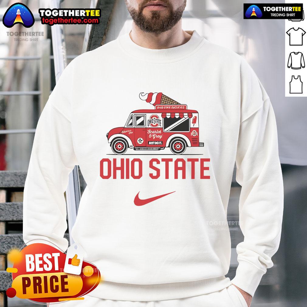 Nice Ohio State Buckeyes ice cream truck sweatshirt showcasing team spirit and comfort for fans.