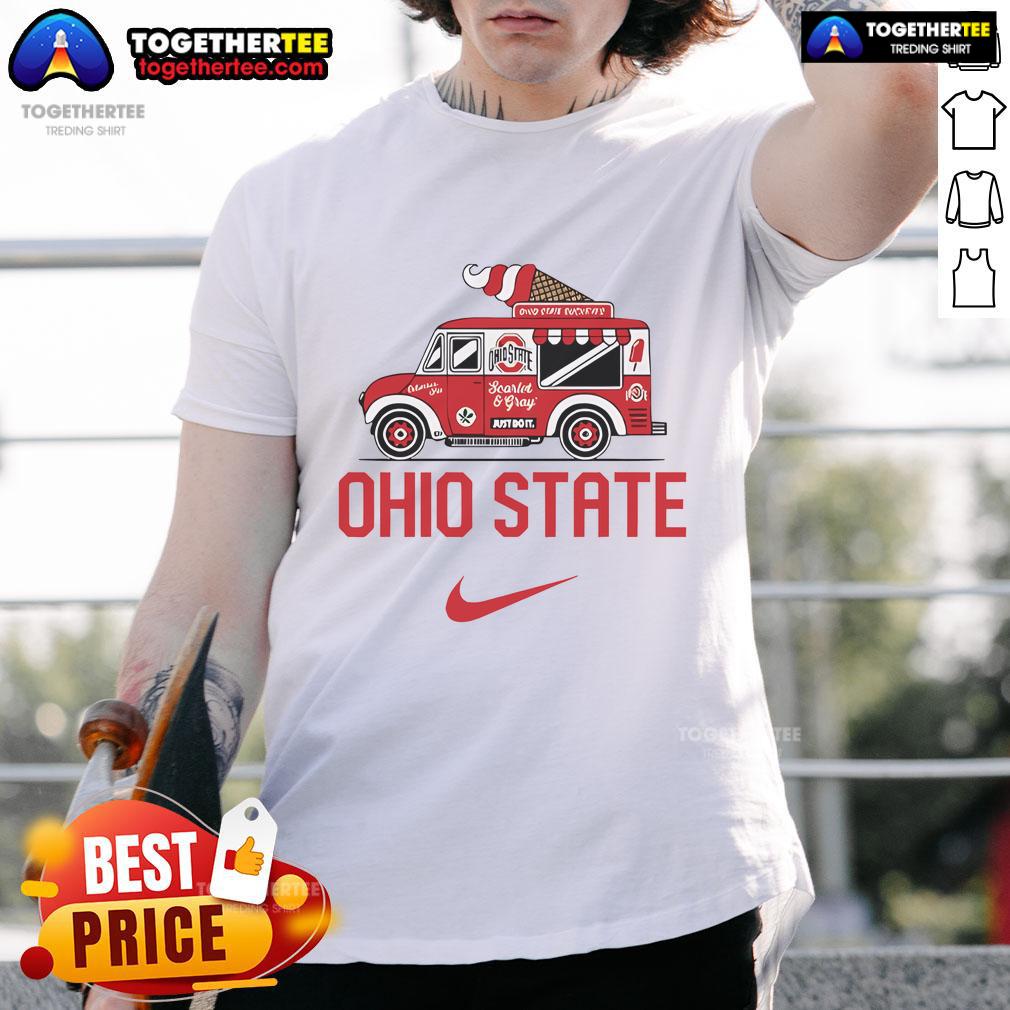 Nice Ohio State Buckeyes Ice Cream Truck T-Shirt featuring a vibrant design perfect for fans and summer outings.