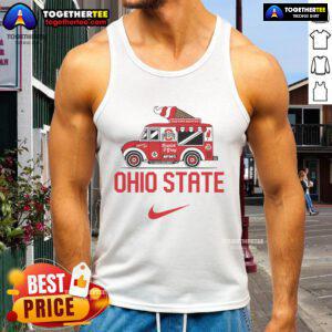 Nice Ohio State Buckeyes ice cream truck tank top showcasing vibrant team colors and logo, perfect for fans.
