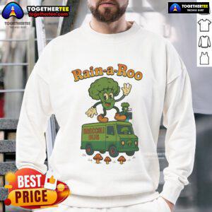 Nice Rain A Roo Broccoli Bus Sweatshirt featuring a vibrant broccoli graphic on a cozy fabric, perfect for casual wear.
