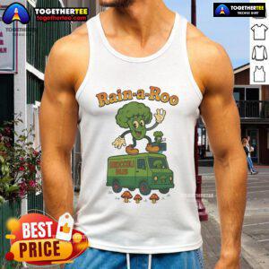 Colorful Nice Rain A Roo Broccoli Bus tank top featuring a fun broccoli graphic on a vibrant background.