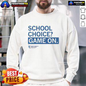 Nice School Choice Game on Iowa City Schools sweatshirt showcasing school spirit and community pride.