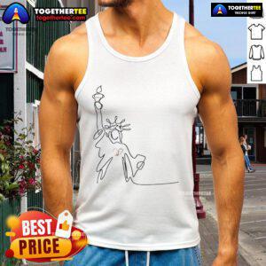Stylish tank top featuring a nice statue of Liberty drawing, perfect for casual wear and patriotic fashion lovers.