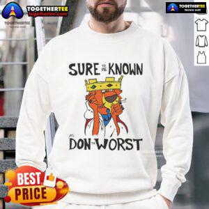 Cozy 'Don The Worst' sweatshirt featured in a stylish urban setting, perfect for casual wear and comfort.