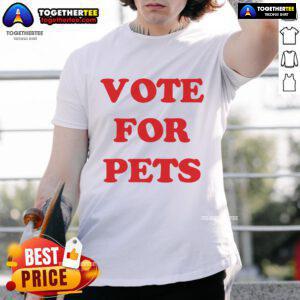Alt Text: Nice The Kiffness Vote For Pets T-Shirt featuring a playful design promoting pet adoption and advocacy.