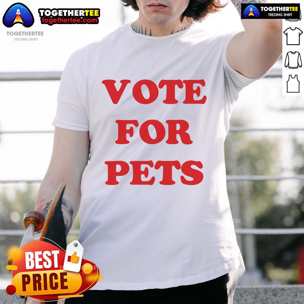 Alt Text: Nice The Kiffness Vote For Pets T-Shirt featuring a playful design promoting pet adoption and advocacy.