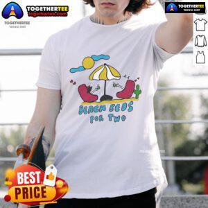 Alt Text: Nice Yung X Claudette I Beach Beds For Two Bums T-Shirt featuring a fun graphic design perfect for summer outings.
