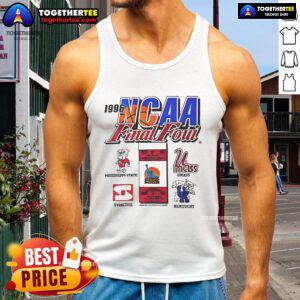 Official 1996 NCAA Final Four logo tank top featuring vibrant graphics for basketball fans and collectors.