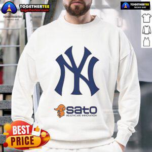 2025 New York Yankees Sato Healthcare Innovation Day Sweatshirt featuring team logo and vibrant design.