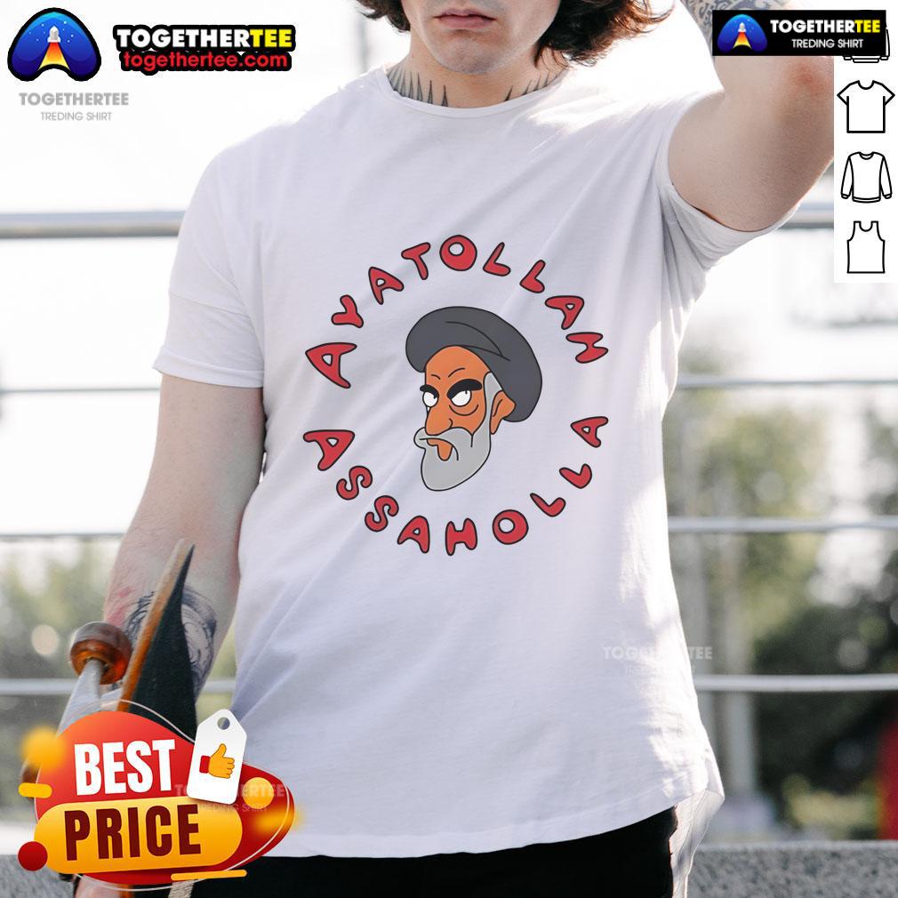 Official Ayatollah Assaholla T-Shirt featuring unique design and vibrant colors, perfect for fans and collectors.