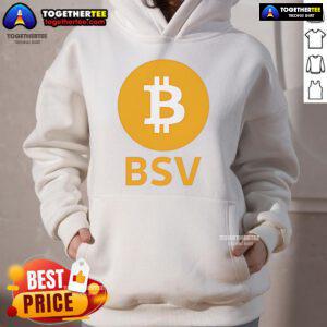 Official BSV Bitcoin Hoodie in black, featuring a stylish logo and comfortable fit for crypto enthusiasts.