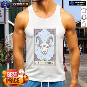 Official Capricorn Card Tank Top featuring zodiac design, perfect for astrology lovers and stylish everyday wear.