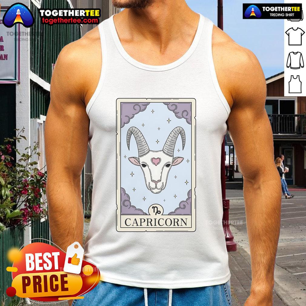 Official Capricorn Card Tank Top featuring zodiac design, perfect for astrology lovers and stylish everyday wear.