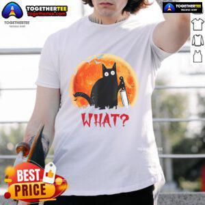 Official Cat What Funny T-Shirt featuring a humorous cat graphic, perfect for cat lovers and casual wear.