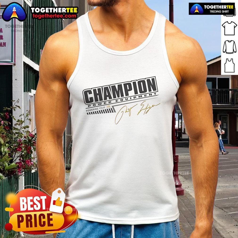 Alt Text: Official Champion Power Equipment Signature Tank Top showcasing a stylish design, perfect for workouts and casual wear.