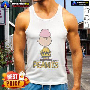 Official Charlie Brown Peanuts tank top featuring playful graphics and vibrant colors, perfect for fans of the Peanuts franchise.