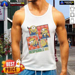 Official Despicable Me 4 Minions tank top featuring playful graphics of Minions, perfect for fans and summer wear.