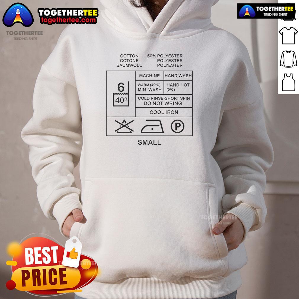 Official Dez Wade Austin and Ally hoodie with laundry washing instructions displayed in clear, easy-to-read format.