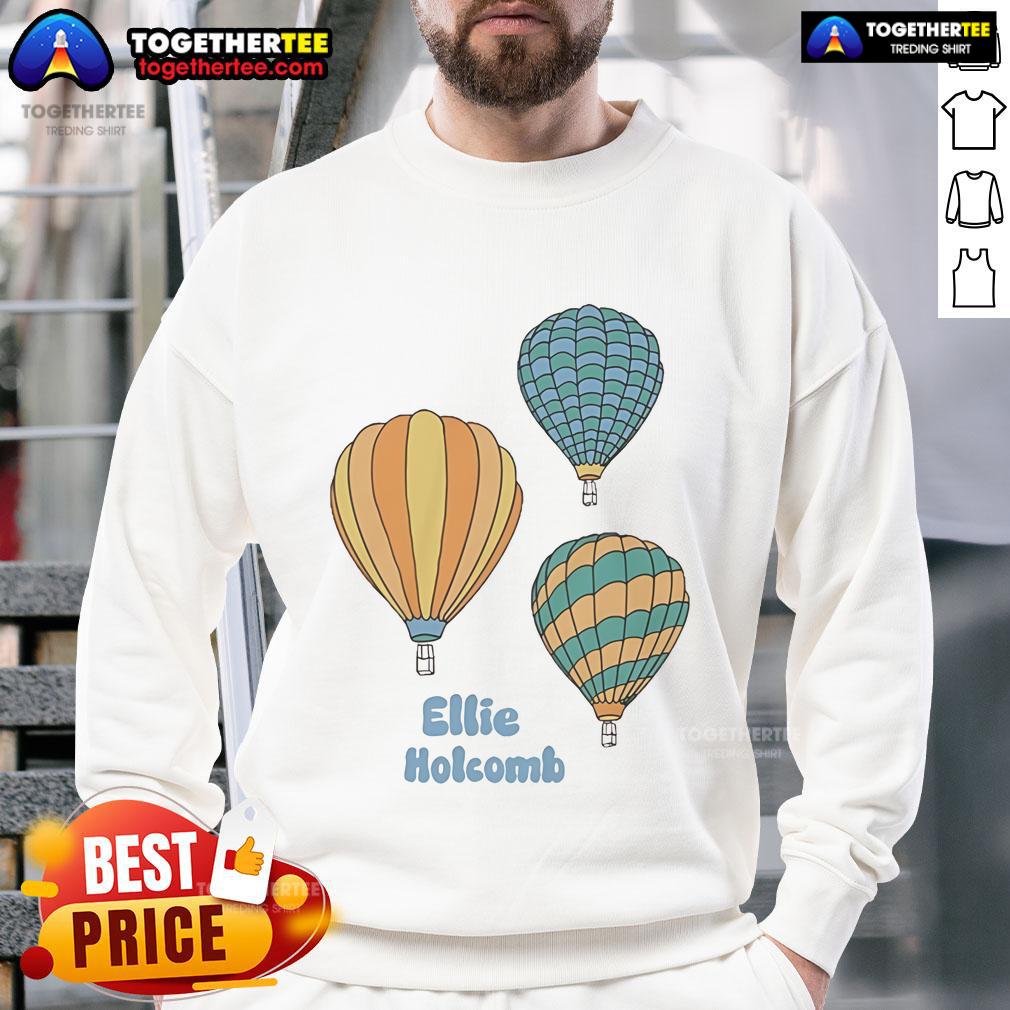 Official Ellie Holcomb hot air balloon sweatshirt featuring vibrant colors and cozy design for fans and fashion lovers.