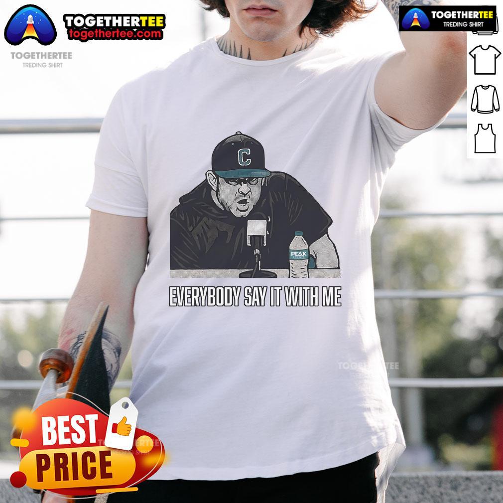 Official Everybody Say It With Me Coastal Carolina Baseball T-Shirt featuring vibrant team colors and logo design.