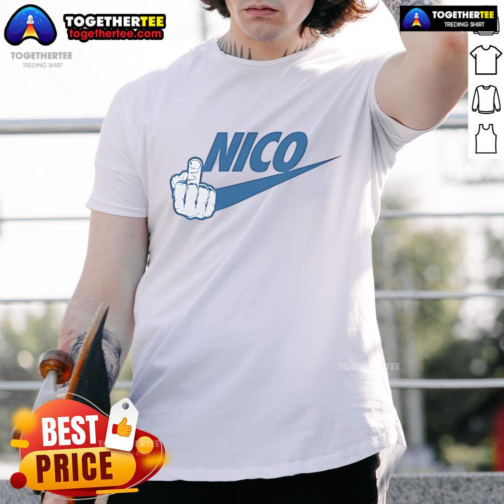 Official Fck Nico Dallas Mavericks T-Shirt featuring bold graphic design, perfect for fans and streetwear enthusiasts.