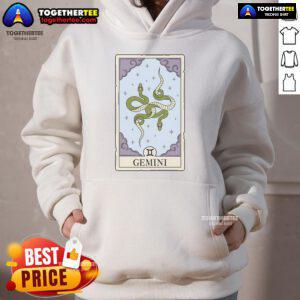 Official Gemini Card Hoodie featuring a stylish design and vibrant colors, perfect for casual wear.