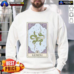 Official Gemini Card Sweatshirt featuring a stylish design and comfortable fit, perfect for Gemini zodiac enthusiasts.