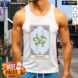 Official Gemini Card Tank Top featuring vibrant design and comfortable fit, perfect for casual wear and astrology enthusiasts.