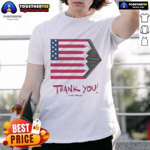 Alt Text: Official Gunther Eagleman Thank You Flag USA T-Shirt featuring patriotic design and vibrant colors for proud Americans.