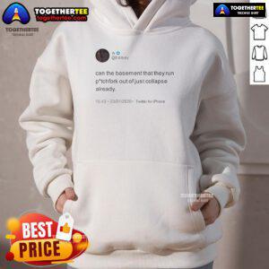 Official Halsey 'Can The Basement That They Run Out Collapse Already' Hoodie featuring unique design and vibrant colors.