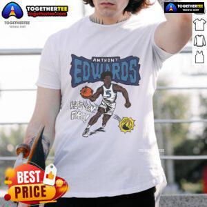Official Homage Anthony Edwards gray Minnesota Timberwolves t-shirt featuring bold graphics and comfortable fit.