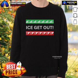 Alt Text: Official ICE GET OUT Resistance Sweatshirt featuring bold graphics and a comfortable fit for activism and everyday wear.